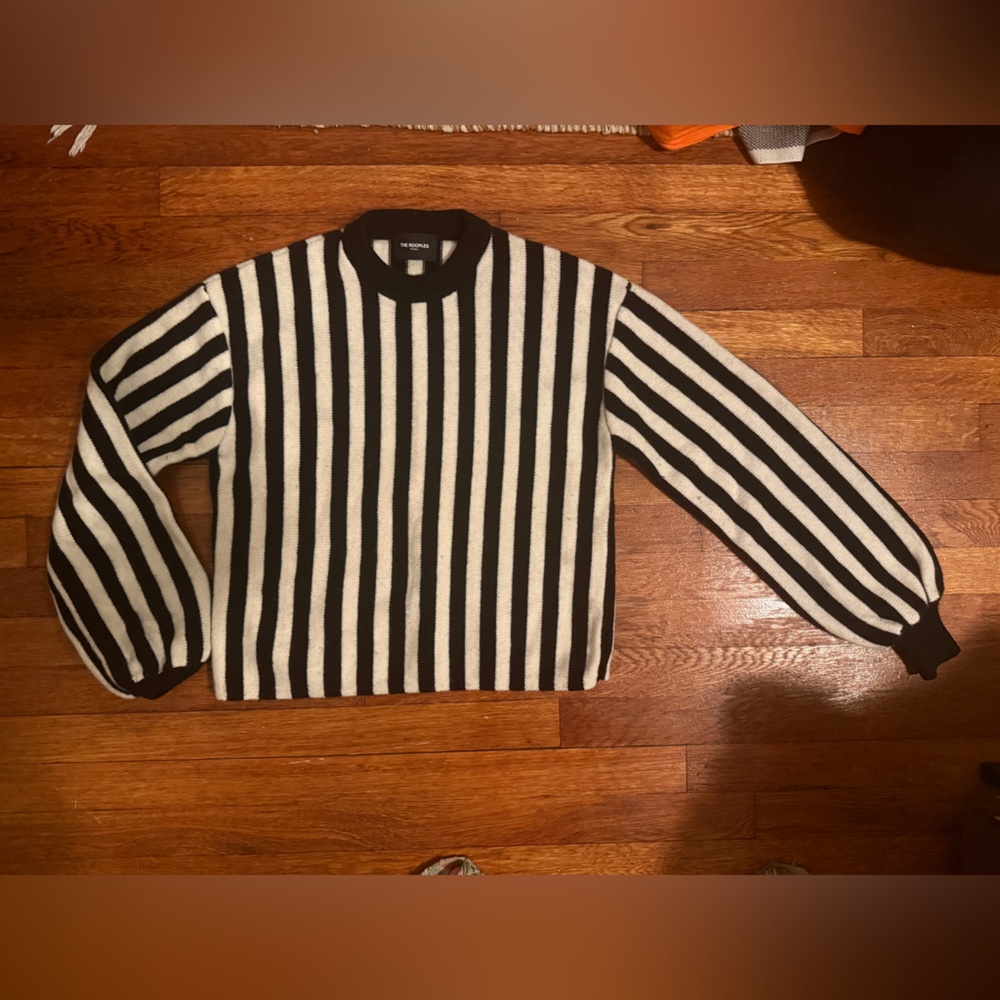 VGUC The Kooples wool/cash Monochrome Striped Knit sz S